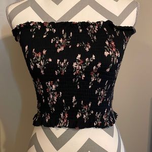 Black, floral bandeau